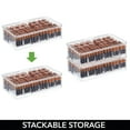 mDesign Large Plastic Stackable Divided Battery Organizer Box with Lid