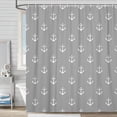 thumbnail image 3 of Nautical Anchor Shower Curtain for Bathroom, Grey White Beach Coastal Beachy Fabric Shower Curtains Set Decorative, Gray Ocean Men Boys Kids Restroom Decor Accessories Hooks Included 72x72 Inch, 3 of 7