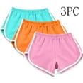 thumbnail image 2 of 3 Pack Women Cotton Shorts Elastic Waist Sports Athletic Shorts Yoga Dance Colorblock Summer Hot Short Pants S-3XL (L, Red), 2 of 6