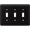 Liberty 64832 Flat Black Stamped Triple Switch Wall Cover Plate