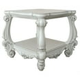 thumbnail image 1 of ACME Versailles Square Wood End Table with Bottom Shelf in Bone White, 1 of 8