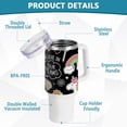 thumbnail image 4 of SKYSONIC Insulated Tumblers with Lids and Straws Handles 40oz Water Bottle Unicorn Rose Rainbow Cute Travel Mug Reusable Stainless Steel Thermos Vacuum, 4 of 7