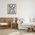 thumbnail image 4 of Stupell Industries Jump in the River Motivational Lake House Phrase Graphic Art Metallic Gold Floating Framed Canvas Print Wall Art, Design by Lettered and Lined, 4 of 5