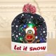 thumbnail image 1 of Suéter feo de punto con luces LED para Navidad gorro navideño de lana tejido alce morado, 1 of 3