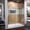 Brushed Nickel with White Base, variant on DreamLine Flex 34 in. D x 60 in. W x 74 3/4 in. H Semi-Frameless Pivot Shower Door in Chrome with Center Drain Biscuit Base Kit