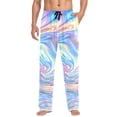 thumbnail image 5 of joogoo Men's Pajama Pants Holographic Pattern Cotton Long Sleepwear Lounge Pants M, 5 of 7