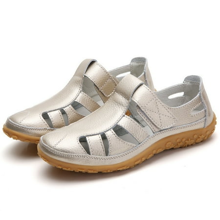 

Cathalem Women Shoes Fashion Flat Soft Sole Sole Sole Sandals Casual Retro Sandals Yoga Sling Sandals for Women Gold 6.5