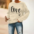 thumbnail image 4 of Women's Casual Long Sleeve Tops Cute Printed Round Neck Cozy Loose Pullover Sweatshirts for Spring Valentine's Gift(Beige,L), 4 of 5