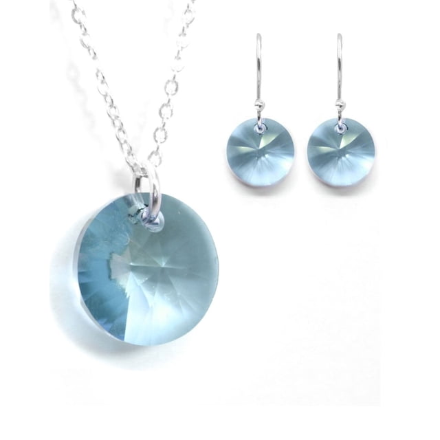 Juego Zvezda Xilion color Aquamarine plata .925 Zvezda ZJU-XIL12-AQU