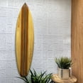 thumbnail image 3 of Zeckos 39 inch Wood Multicolor Stripe Surfboard Wall Hanging Decor Set of 2, 3 of 8