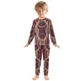 thumbnail image 6 of FORMRS Long Sleeve Top and Pants Pajama Set for Niños 2-Piece Sleepwear, Sizes 18M-8Y, Gold Abstract Pattern, 6 of 6