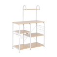 thumbnail image 1 of fastboy Light Beige Kitchen Baker's Rack Utility Storage Shelf 35.5 Microwave Stand 4-Tier 3-Tier Shelf for Spice Rack Organizer Workstation with 10 Hooks, 1 of 6