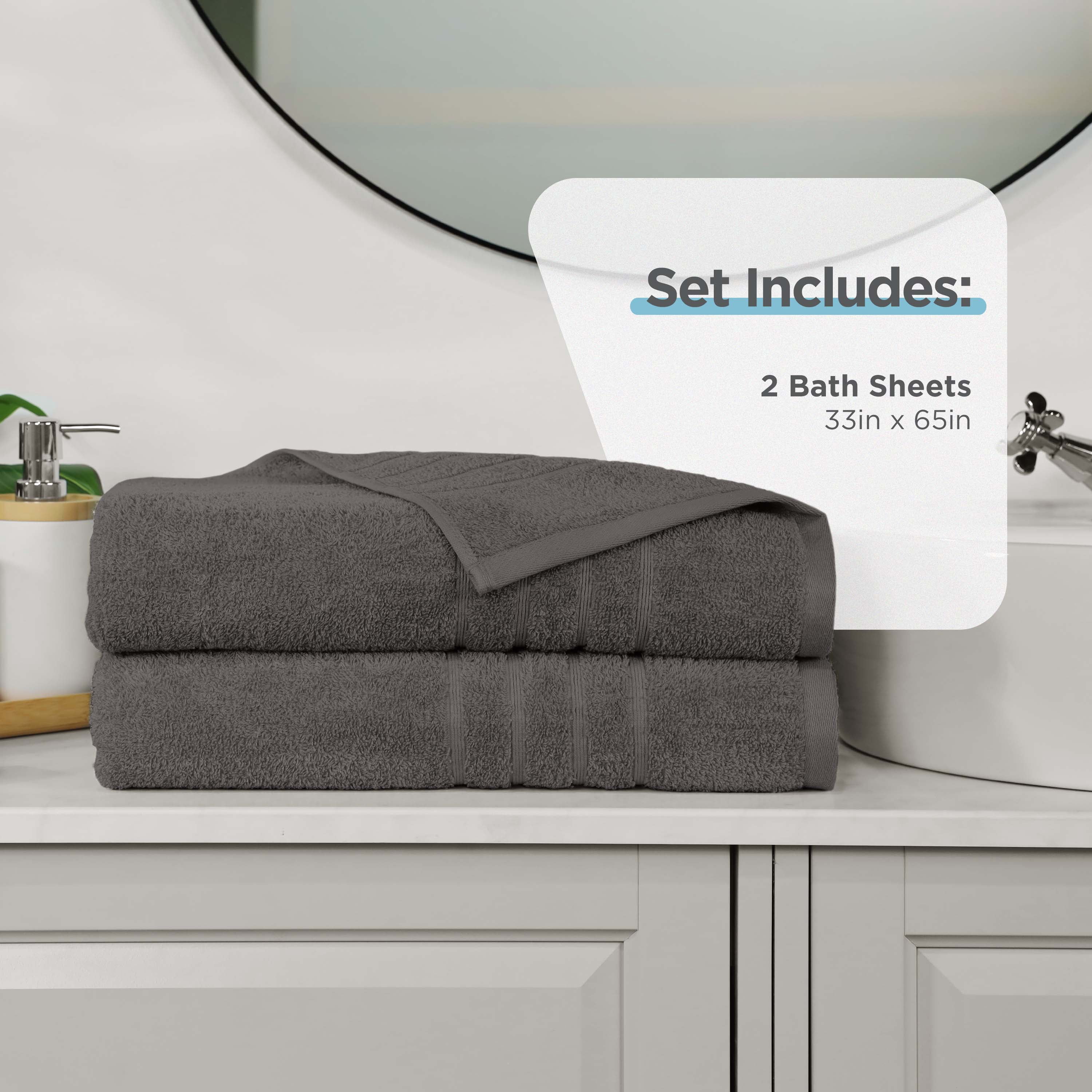 Martex 2-Pack Bath Sheet Set | 100% Cotton Extra Large 33" x 65" Towels | Eiffel Tower