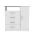 thumbnail image 2 of Dtwnek 4 Drawer Dresser with 1 Shelf and 1 Door, White, 2 of 8