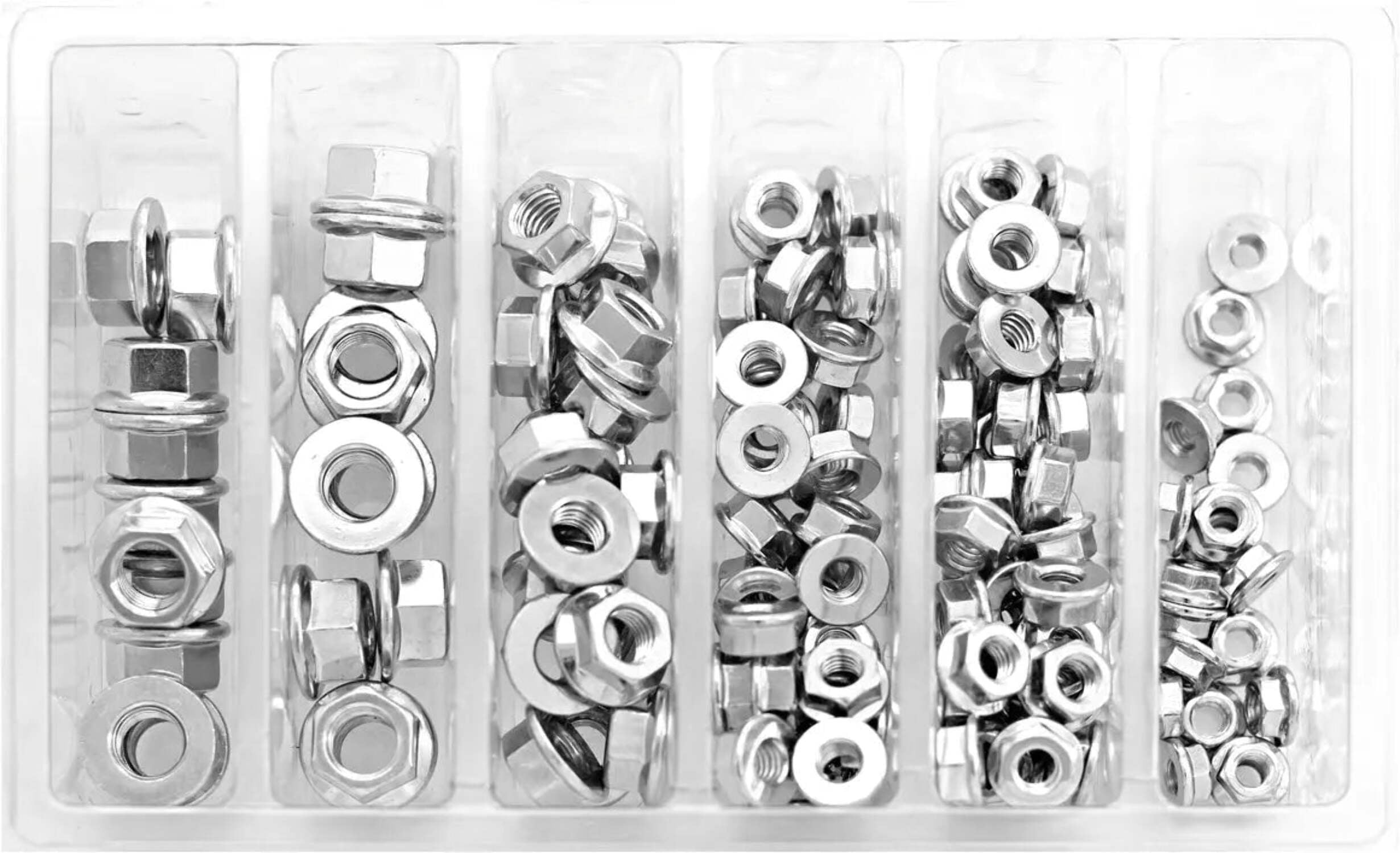 Bolt M5/M6/M8/M10 Hex Flange Nut Small Service Assortment 140 Pack (SV-FNUT)