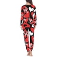 thumbnail image 3 of Renewold Cotton Pajamas for Women Long Sleeve Scoop Neck Sleep Set Love Letter Red Hearts Print Sweatpants Winter Holiday Long Sleeve Shirt Size XL, 3 of 5