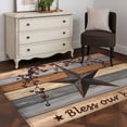 thumbnail image 3 of Texas Star Vintage Area Rugs 3'x5', Washable Small Throw Rugs for Living Room Bedroom, Berry Grey Blue Brown Wooden Indoor Outdoor Rug Non-Slip Low Pile Carpet Runner Reversible Floor Mats, 3 of 8
