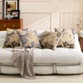 thumbnail image 2 of Floral Black Vintage Pillow Covers 18x18 Inch Set of 2 Farmhouse Block Print Pillow Covers Decorative Throw Pillow Covers Neutral Accent Couch Pillows for Living Room Sofa Bed Home Decor, 2 of 6