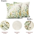 thumbnail image 5 of Spring Summer Pillow Covers 20X20 Inch Set of 2 Yellow Flowers Leaves Butterfly Decorative Pillow Cases Green Leaf Floral Cotton Linen Cushion Case Farmhouse Home Decor for Sofa Couch Porch Outdoor, 5 of 6