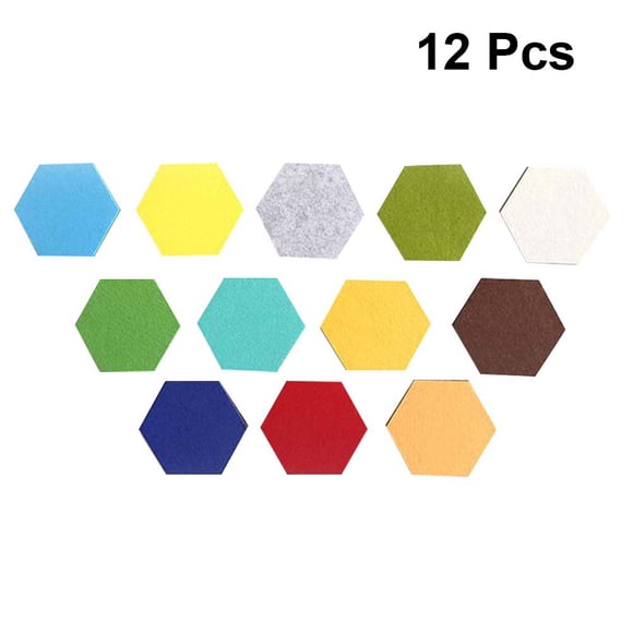 WEUVEB 12PCS Modern Hexagon Wall Decor Felt Panels for Home Decoration