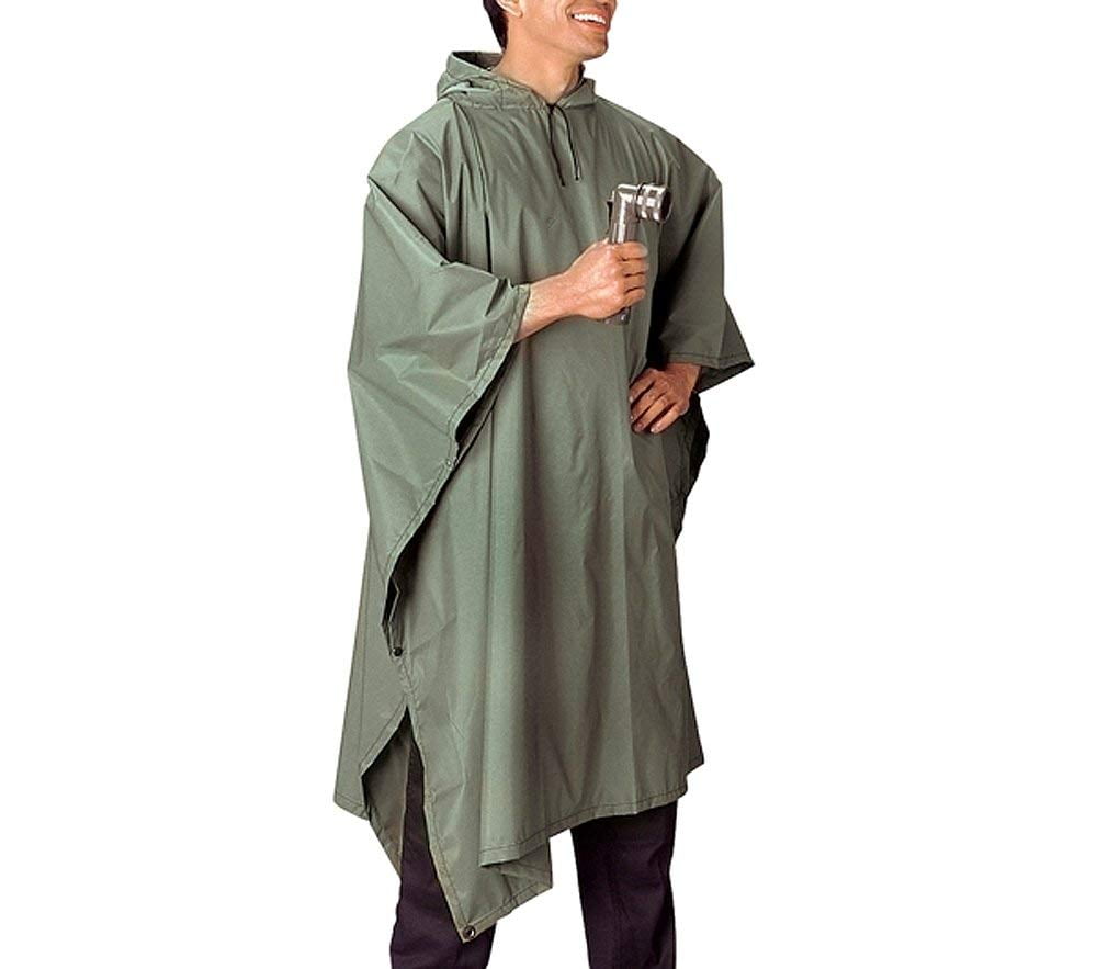 Rothco Olive Drab Rip-Stop Rain Coat With Bag Packable Waterproof Rain Jacket 