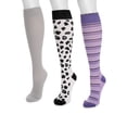 thumbnail image 6 of MUK LUKS Women's Regular Width Compression Nylon Knee-High Socks, 3-Pack, Shoe Size 6-10, 6 of 9