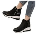 thumbnail image 3 of NECHOLOGY Botas Mujer Adulto Femenino Zapatos Botines mujer Botas de color de las mujeres gruesas zapatos de suela Cuñas de Fashion Botas de mujeres (Black, 10), 3 of 7