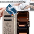 thumbnail image 4 of TECH CIRCLE For iPhone 17 Pro Max (6.9", 2025) Flip Wallet Phone Case with Wrist Strap, Includes 2 Card Slots and 1 Cash Pocket, Stylish Embossed Butterfly/Flower PU Leather Protective Case, Gray, 4 of 8
