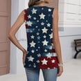 thumbnail image 6 of 250th Anniversary Tank Top for Women 1776-2026 - Sparkly Ombre American Flag V-Neck Sleeveless Tee - Patriotic 4th of July Graphic Blouse Beige L, 6 of 6