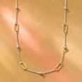 thumbnail image 5 of Pure Collection by Ross-Simons 18kt Gold Over Sterling and Sterling Silver Paper Clip Link Bead Station Necklace, Women's, Adult, 5 of 6