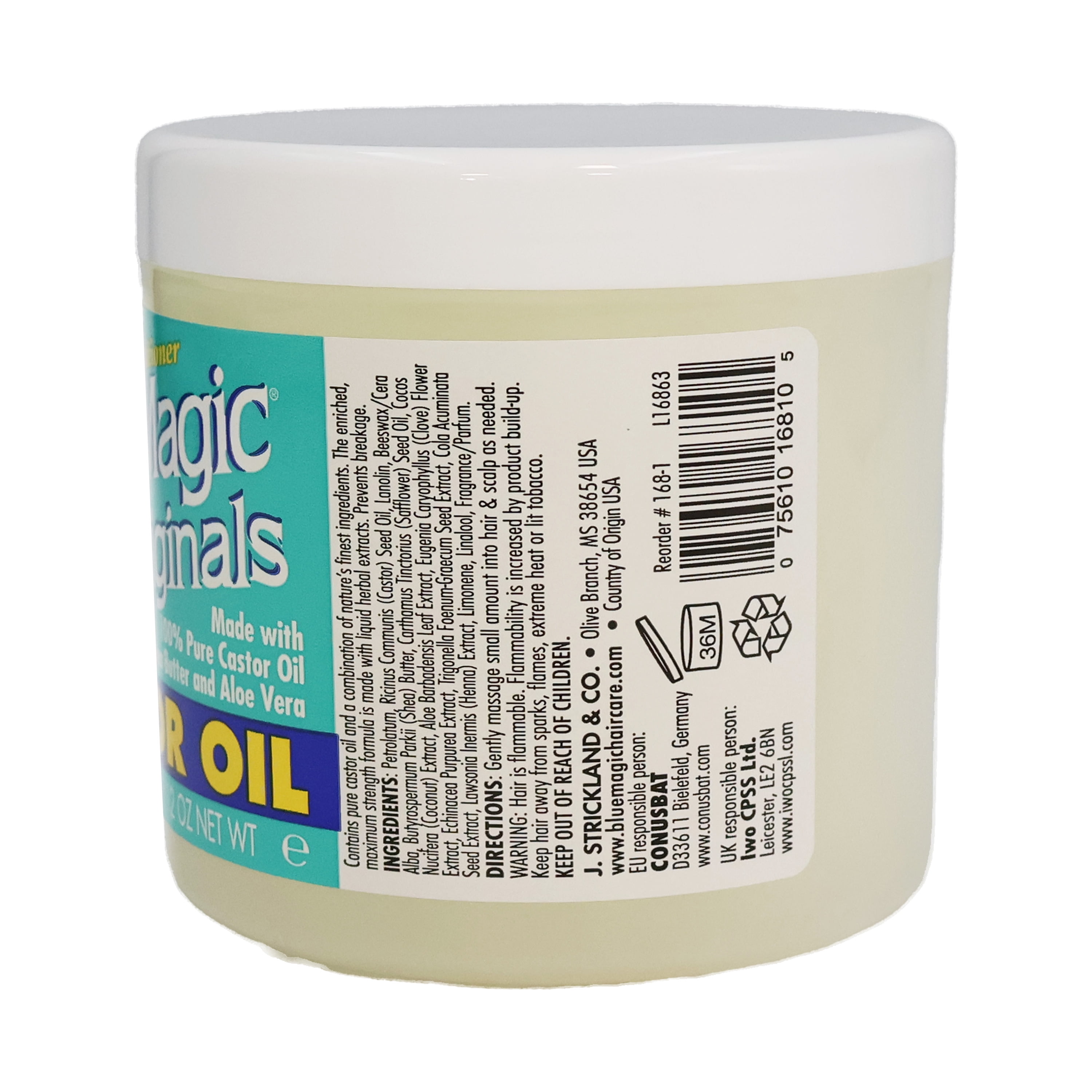 Blue Magic Originals Castor Oil Hair Scalp Conditioner, 12 Oz., Pack of 3