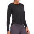 thumbnail image 6 of YouLoveIt Women's Yoga Shirts Long Sleeve Loose T-Shirt Blouse Tops Ladies Loose Tee Quick Dry Yoga Tops Round Neck Yoga Tops Workout Running Shirts, 6 of 7