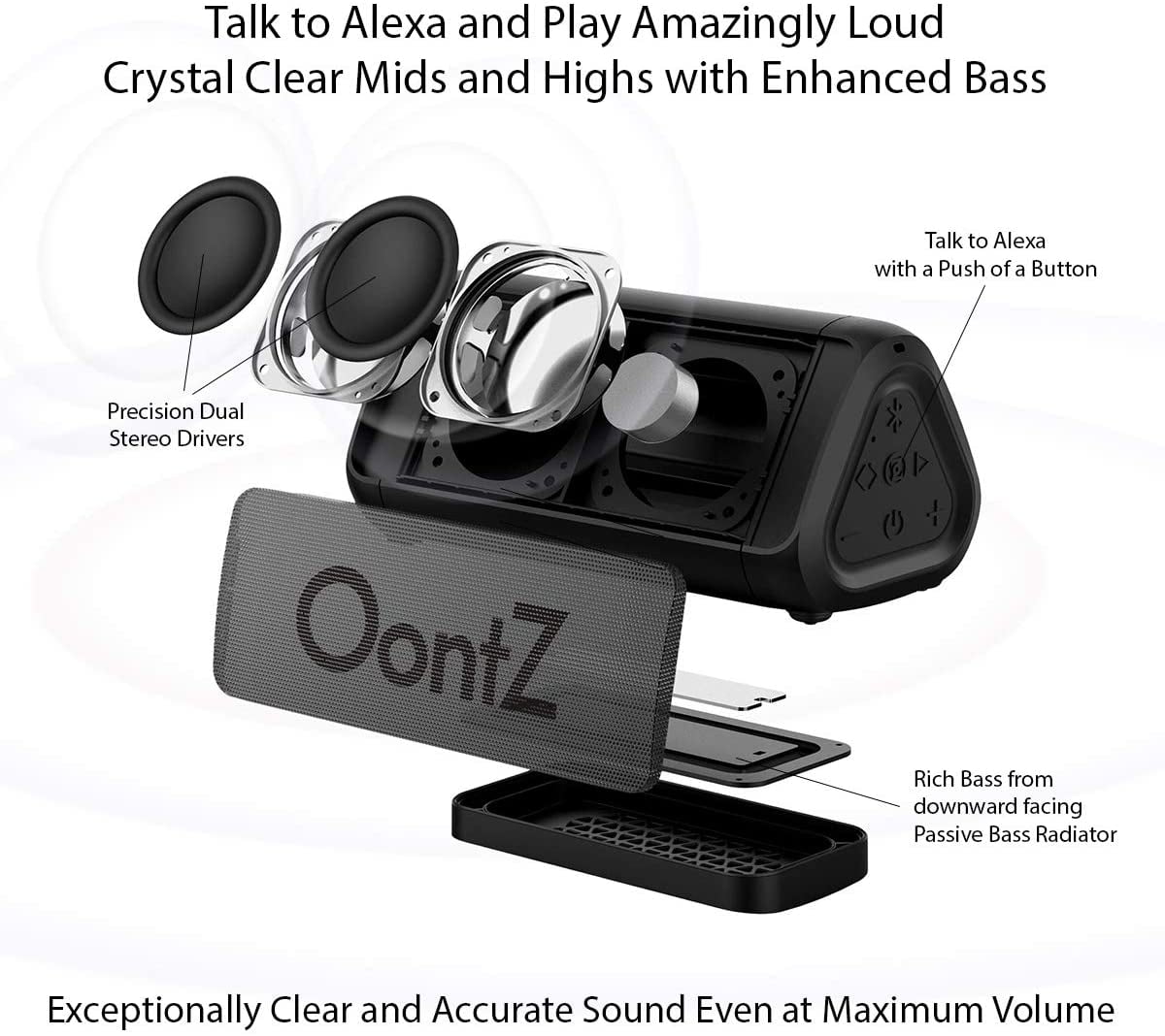 OontZ Angle 3 Shower Plus Edition with Alexa, Waterproof Portable 