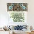 thumbnail image 7 of Rustic Daisy Flower Window Treatment Valances 54"x18" Vintage Teal Sunflowers Wood Board Rod Pocket Kitchen Valance 1 Panel Live Laugh Love Curtain Valance for Bathroom Living Room, 7 of 7
