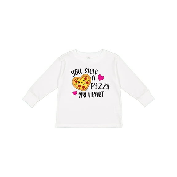 Inktastic Valentine's Day You Stole a Pizza of My Heart Boys or Girls Long Sleeve Toddler T-Shirt
