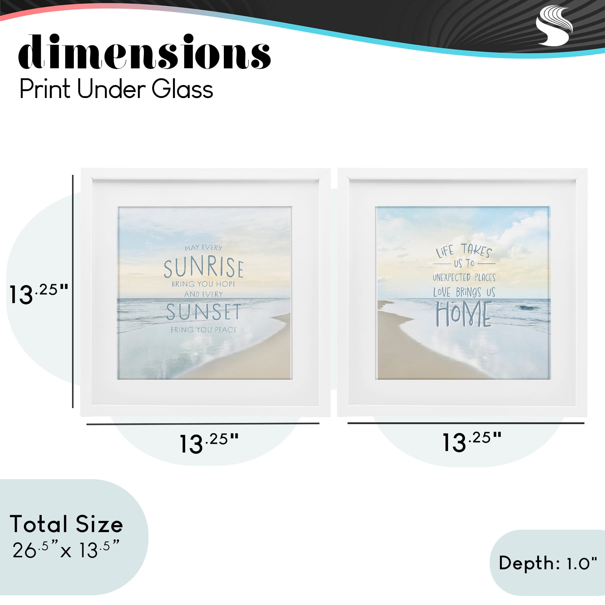 Stupell Industries Beautiful Beach Inspirations 2 Piece White Framed Print Under Glass Set, design by Natalie Carpentieri