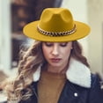 thumbnail image 2 of Riforla Fashionable Fedora Fedoras Men Wide for Women Dress Hat Women's and Hats Baseball Caps Sun Hats Yellow M, 2 of 6