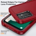 thumbnail image 3 of Feishell Case for Samsung Galaxy A13 5G 6.5 inch,Heavy Duty 3 Layer Military Protection with Hidden Kickstand Shock Resistant Armor Hybrid Bumper Rugged Rubber Phone Cover,Red+Black, 3 of 8