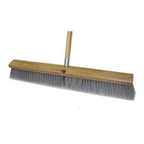 Fine Sweep 36" Wood Push Broom with Flagged Bristles for Effective Dusting – No Handle Included