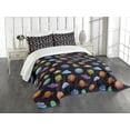 thumbnail image 3 of Ambesonne Space Quilted Bedspread Set 3 Pcs, UFOs and Abstract Planet, Queen Size, Multicolor, 3 of 5