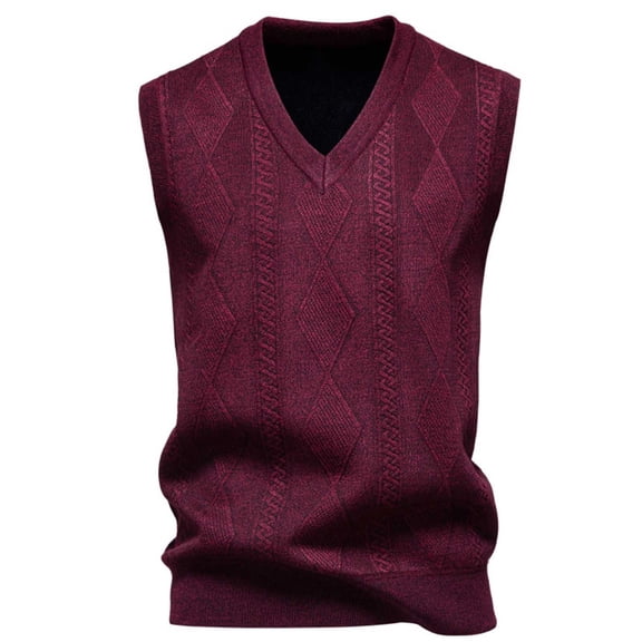 zbxnLI Men's Sweater Vests Slim V Neck Textured Knit Sleeveless Vest Casual Pullover Sweater Waistcoats