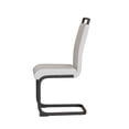 thumbnail image 5 of Set of 4 Dining Chairs, Modern Chair with PU Faux Leather Upholstered, High Backrest, C-shaped Metal Leg Supports, Office Chair for Dining Room, Club, Patio, White/Black, 5 of 9