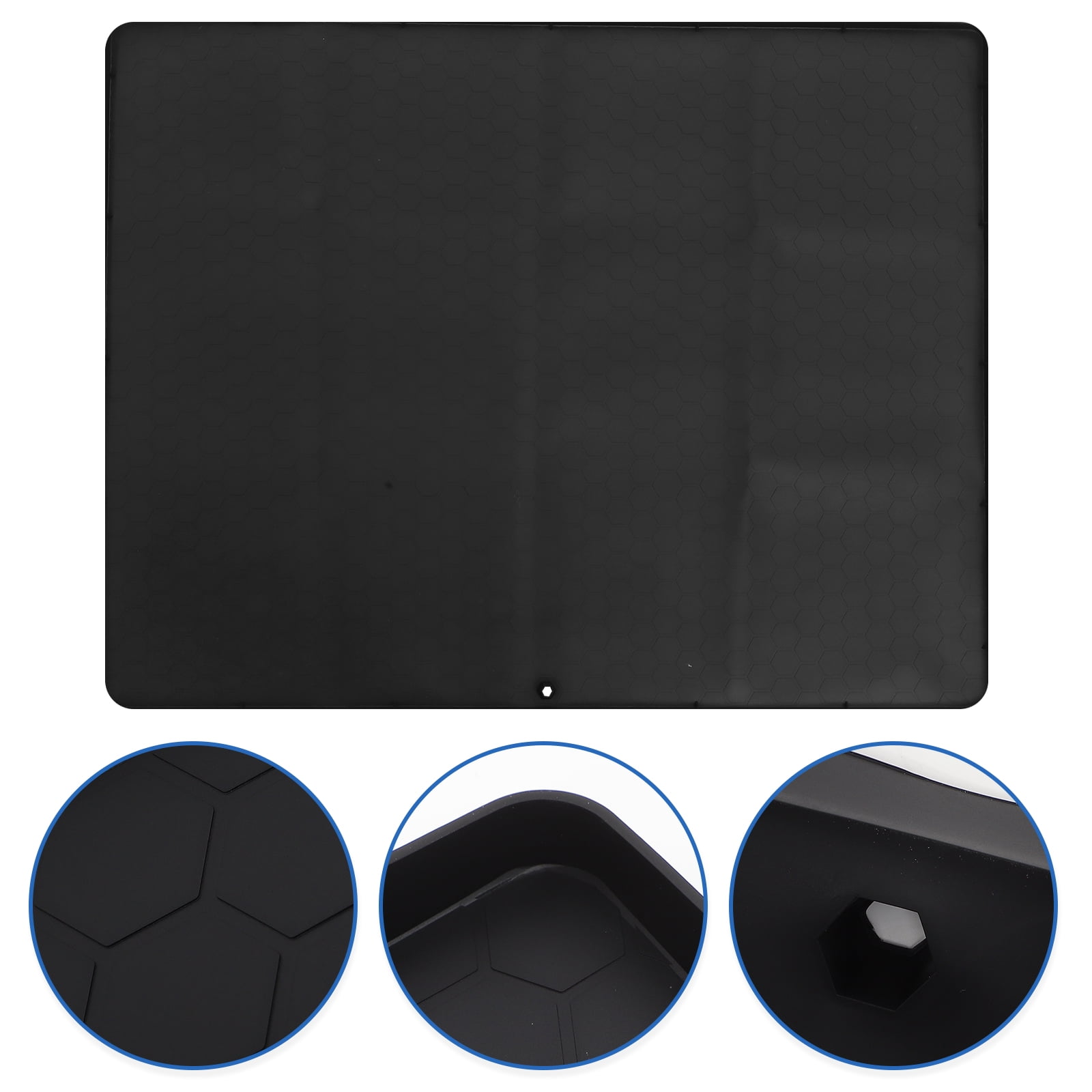 BESTONZON Waterproof Black Rubber Mat for Sink Cabinet Leak Prevention