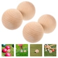 thumbnail image 3 of Bocce Balls Light Yellow Wood Plaything Beach 4Pcs 2.8In, 3 of 9