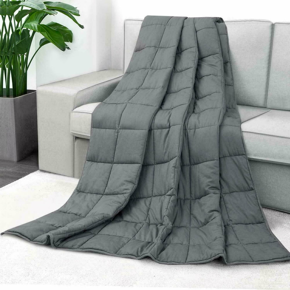 ZPLASTICS relax Weighted Blanket 15 lbs(48''x72'', Grey, twin Size