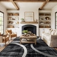 thumbnail image 6 of World Rug Gallery Contemporary Abstract Circles Design 7' 10" x 10'2" Black Area Rug, 6 of 8