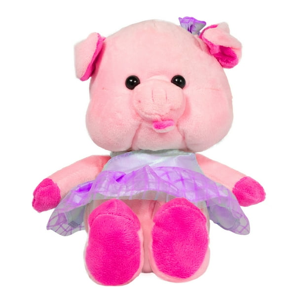 Puerquito De Peluche La Merced Con Vestido Y Moño Peluche Suave