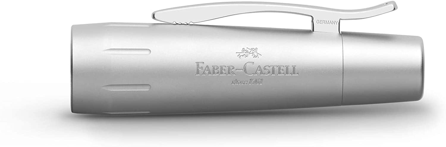 Faber-Castell e-motion Fountain Pen, Pure Silver - Medium - FC-148670