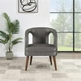 thumbnail image 3 of Mason Accent Reception Chair in Pewter Gray Faux Leather, 3 of 8