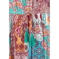 thumbnail image 5 of LASCANA Women's Patchwork Print V-Neck Dress Tassels, 5 of 5